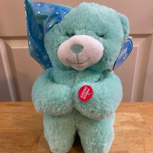 Aqua Plush Bear with Starry Hat
